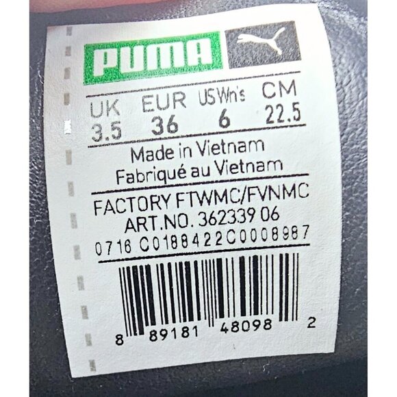 Puma Size 6 Womens Silver patent Leather Low Lace Platform Logo Fashion Sneakers - Picture 4 of 11